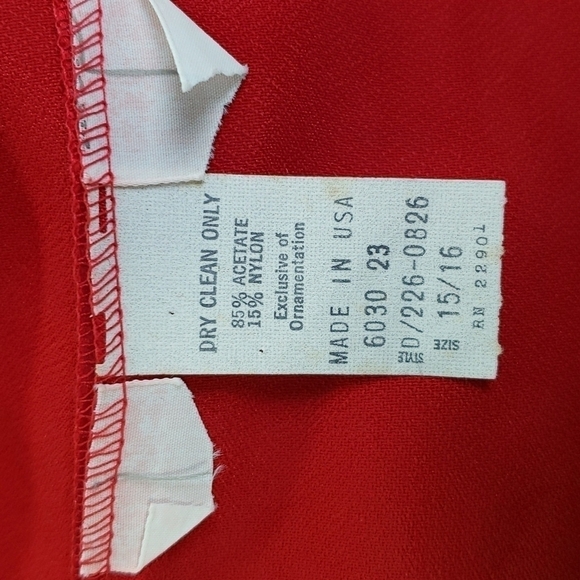 Vintage Holiday Party Dress Sequin Collar Cheetah Print Red L made in USA - Picture 14 of 15